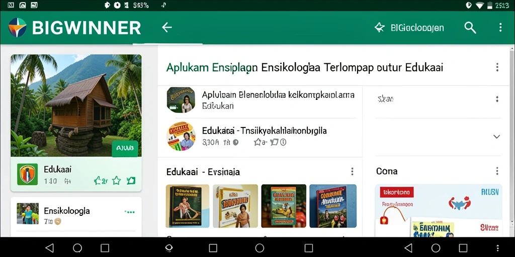 Antarmuka pengguna BIGWINNER yang informatif dan menarik.