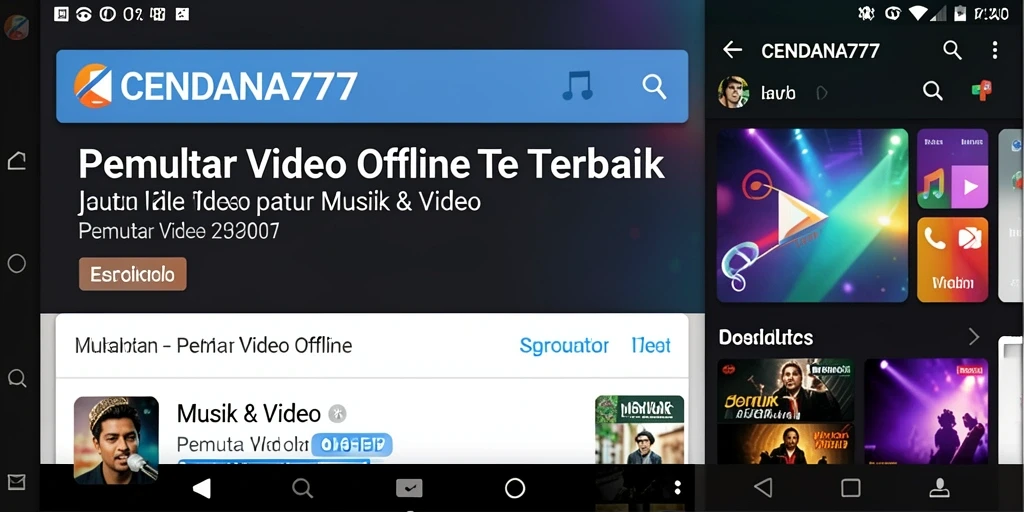 Tampilan antarmuka CENDANA777 untuk pemutar video offline.