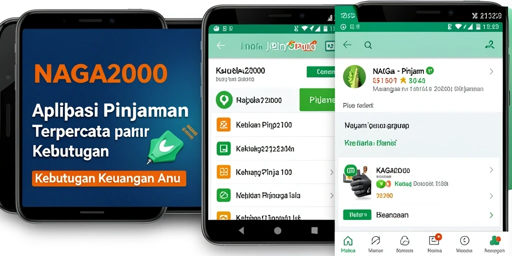 Antarmuka aplikasi NAGA2000 yang mudah digunakan untuk proses pinjaman.