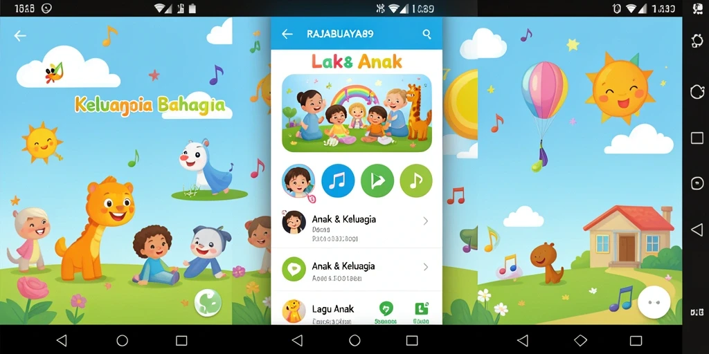 Tampilan antarmuka menarik dari aplikasi RAJABUAYA89 untuk anak-anak.