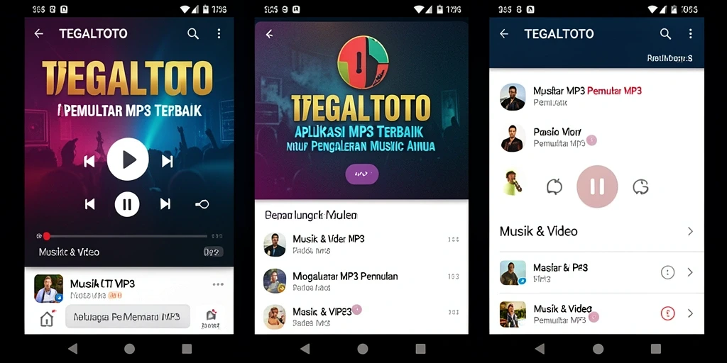 Tampilan antarmuka TEGALTOTO dengan fitur Pemutar MP3 yang menarik.